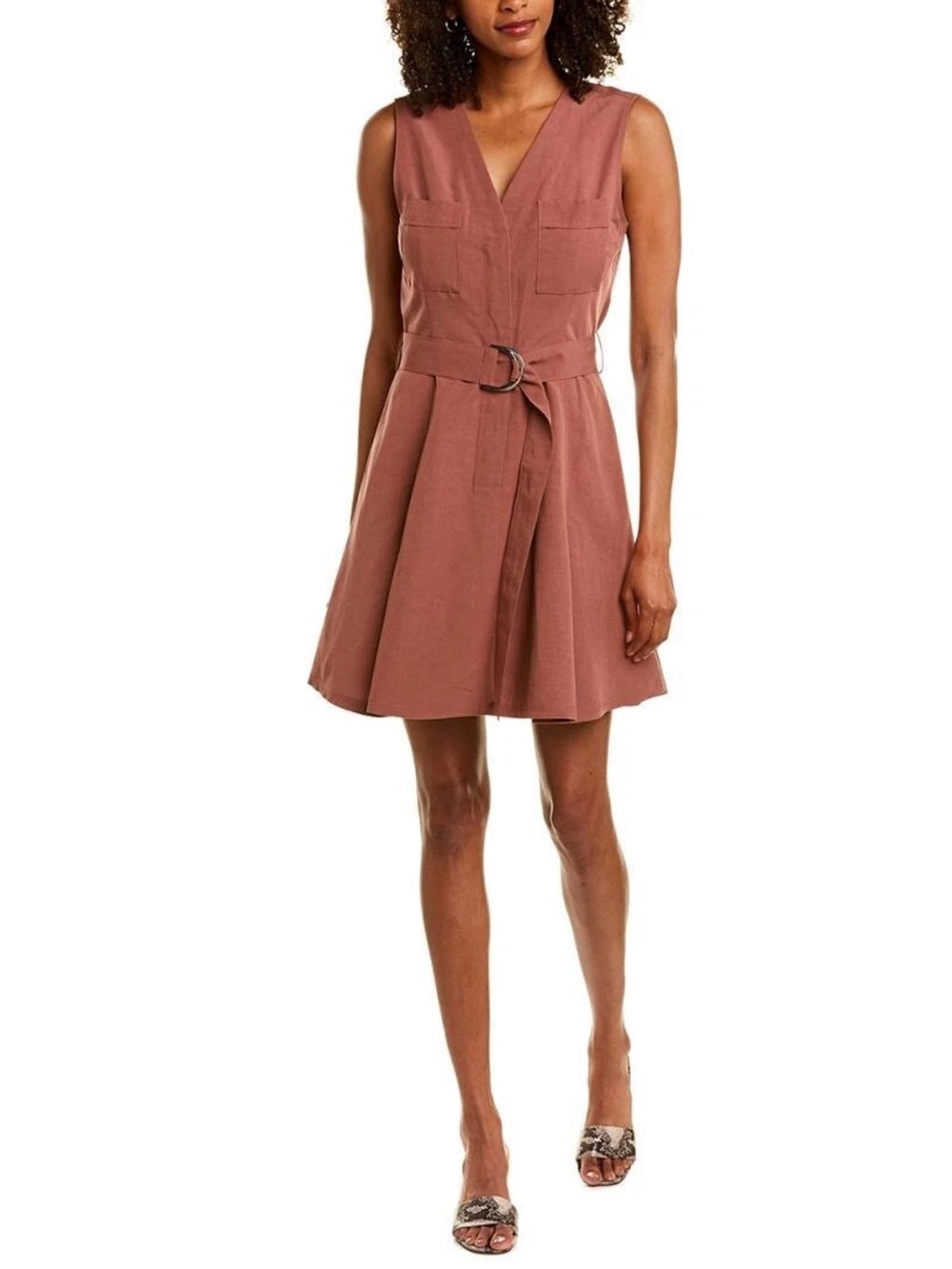 Club Monaco Sleeveless V-Neck Belted A-Line Dress size 4